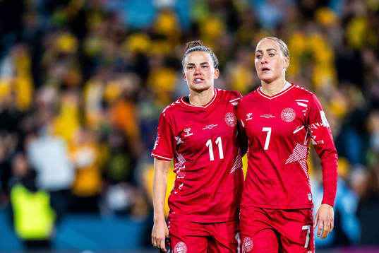Katrine Veje and Sanne Troelsgaard of Denmark looks dejected