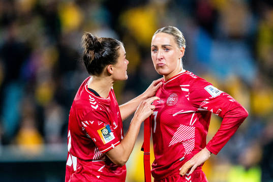 Katrine Veje and Sanne Troelsgaard of Denmark looks dejected