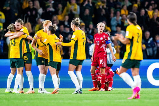 Pernille Harder of Denmark looks dejected