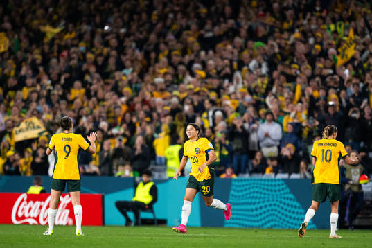 Sam Kerr of Australia is substituted
