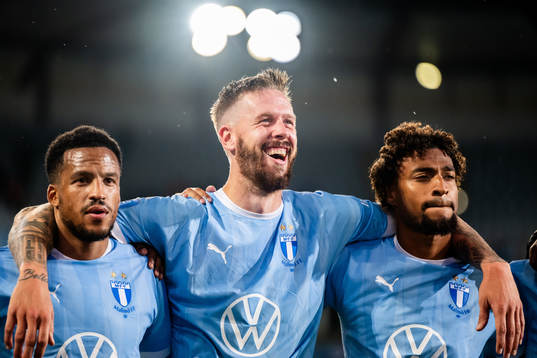 Malmö FFs Martin Olsson, Pontus Jansson och Joseph Ceesay