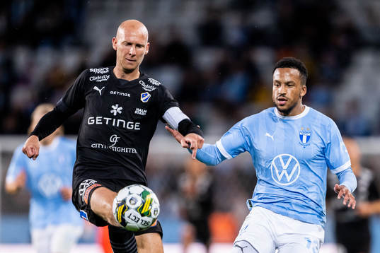 Halmstads Andreas Johansson och Malmö FFs Martin Olsson