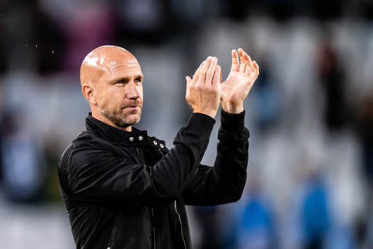 Malmö FFs tränare Henrik Rydström jublar