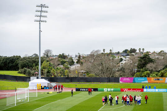 Players of Sweden at a training session