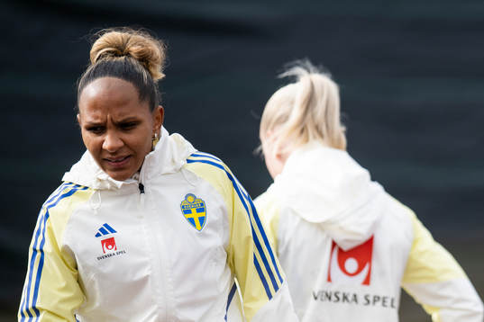 Madelen Janogy of Sweden at a training session