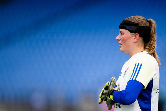 Goalkeeper Tove Enblom of Sweden at a training session