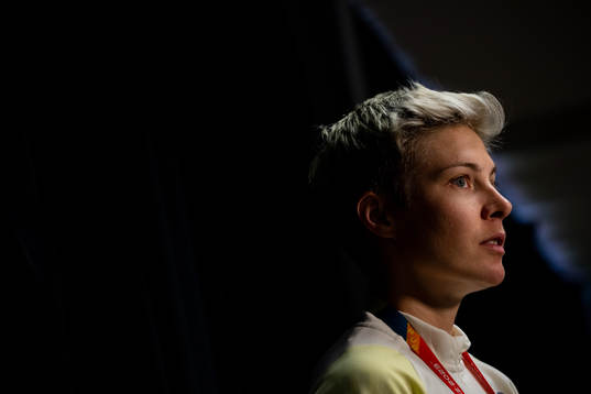 Lina Hurtig of Sweden at a press event