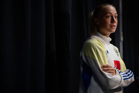 Hanna Bennison of Sweden at a press event