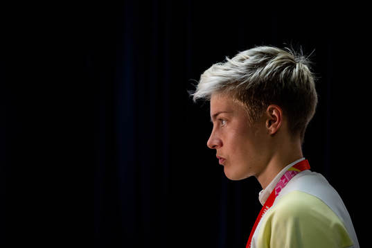 Lina Hurtig of Sweden at a press event