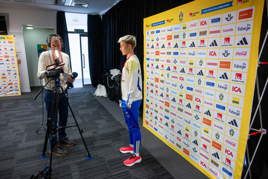 Lina Hurtig of Sweden at a press event