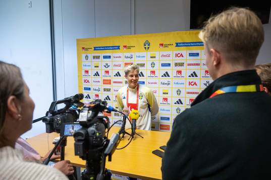 Lina Hurtig of Sweden at a press event