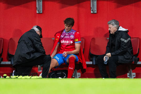 Helsingborgs Thomas Rogne på bänken skadad