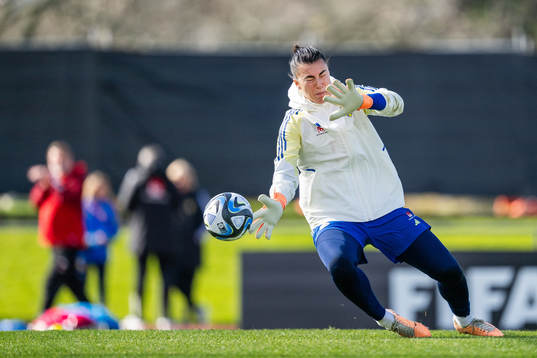 Goalkeeper Zecira Musovic of the Swedish women's national