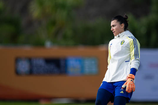 Goalkeeper Zecira Musovic of the Swedish women's national