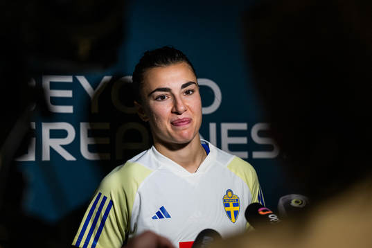 Goalkeeper Zecira Musovic of the Swedish women's national