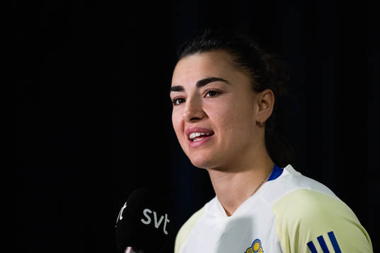 Goalkeeper Zecira Musovic of the Swedish women's national