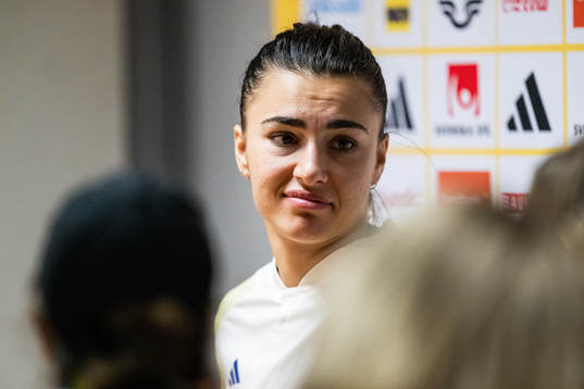 Goalkeeper Zecira Musovic of the Swedish women's national
