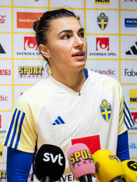 Goalkeeper Zecira Musovic of the Swedish women's national