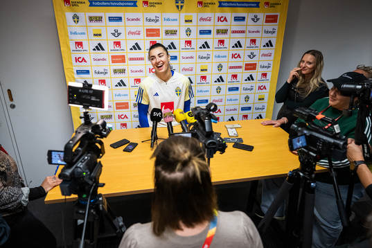 Goalkeeper Zecira Musovic of the Swedish women's national