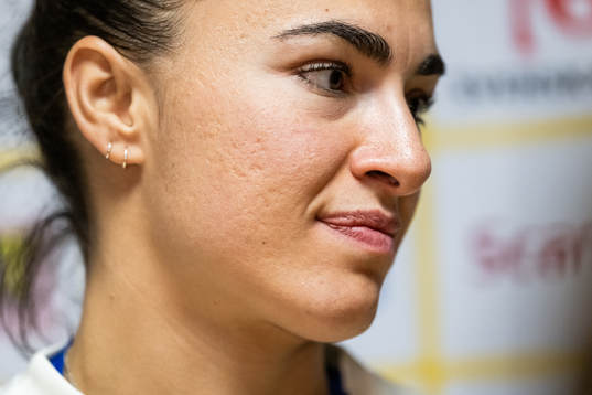 Goalkeeper Zecira Musovic of the Swedish women's national