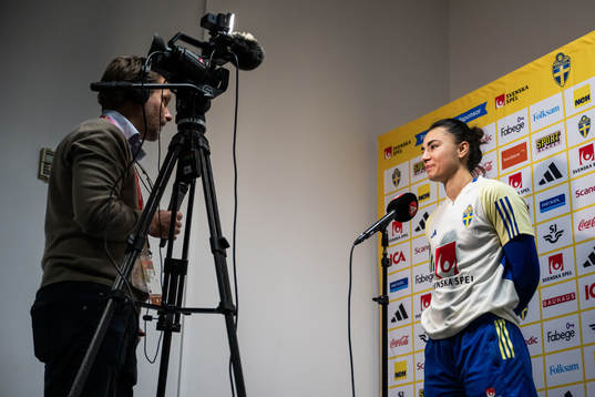 Goalkeeper Zecira Musovic of the Swedish women's national