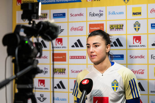 Goalkeeper Zecira Musovic of the Swedish women's national