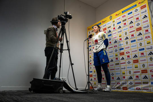 Goalkeeper Zecira Musovic of the Swedish women's national
