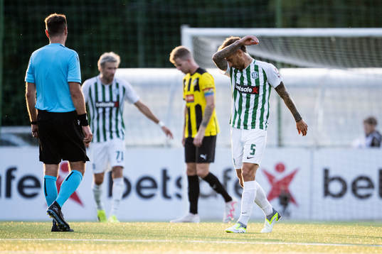 Niolás Gorobsov of Zalgiris Vilnius looks dejected