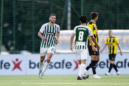 Nassim Hnid of Zalgiris Vilnius celebrates