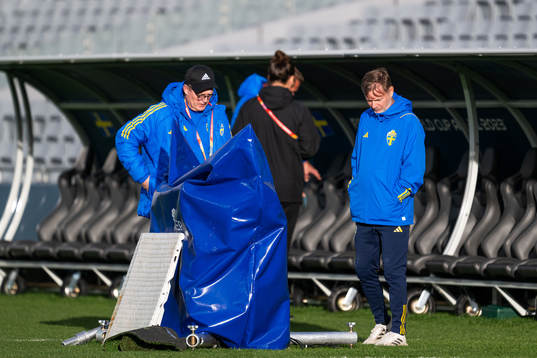Goalkeeper coach Leif Troedsson and head coach Peter