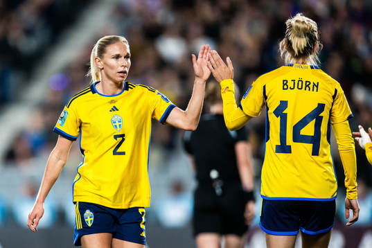 Jonna Andersson and Nathalie Björn of Sweden