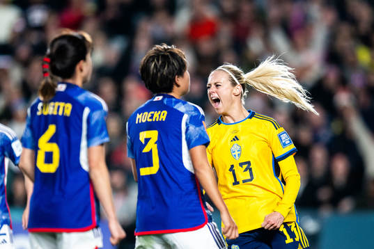 Amanda Ilestedt of Sweden celebrates
