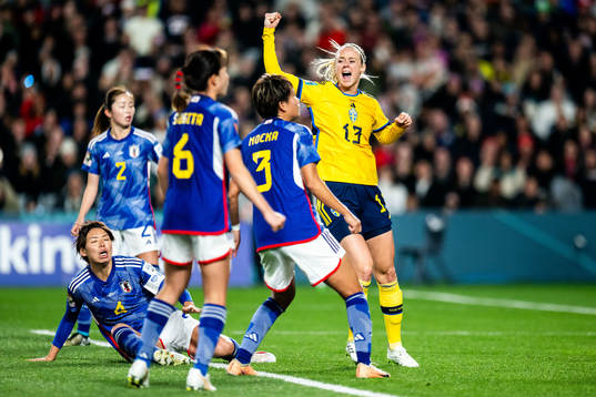 Amanda Ilestedt of Sweden celebrates
