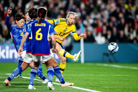 Amanda Ilestedt of Sweden scores 0-1