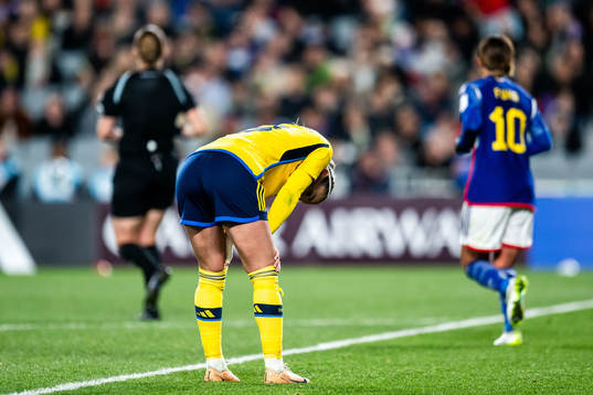 Kosovare Asllani of Sweden looks dejected