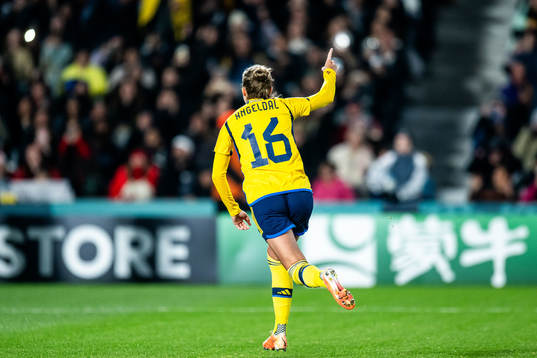 Filippa Angeldahl of Sweden celebrates
