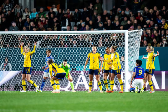 Players of Sweden reacts