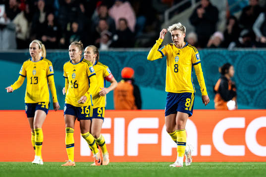 Lina Hurtig of Sweden looks dejected