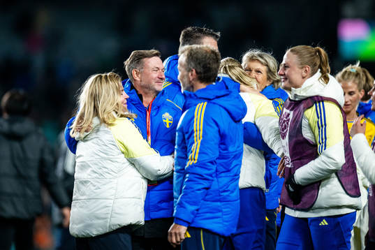 Head coach Peter Gerhardsson of Sweden celebrates