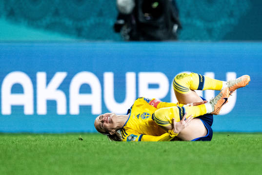 Kosovare Asllani of Sweden in pain