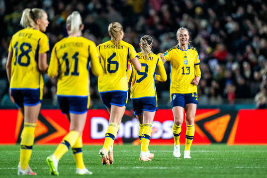 Amanda Ilestedt of Sweden celebrates