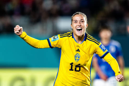 Filippa Angeldahl of Sweden celebrates