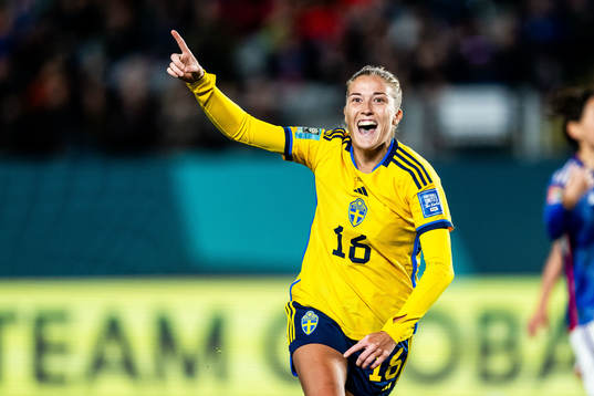 Filippa Angeldahl of Sweden celebrates