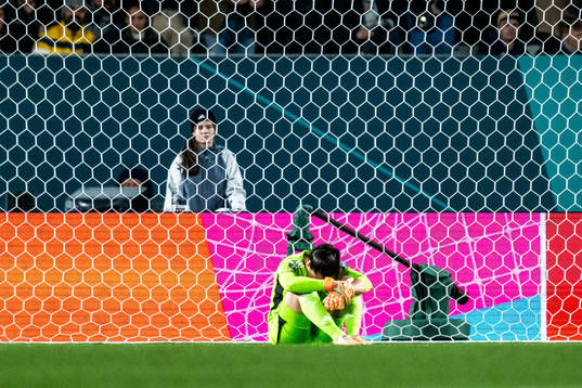 Goalkeeper Zecira Musovic of Sweden looks dejected