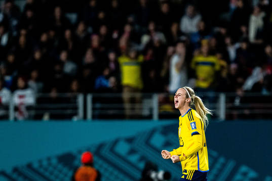 Amanda Ilestedt of Sweden celebrates