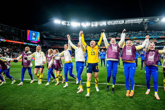 Amanda Ilestedt of Sweden celebrates