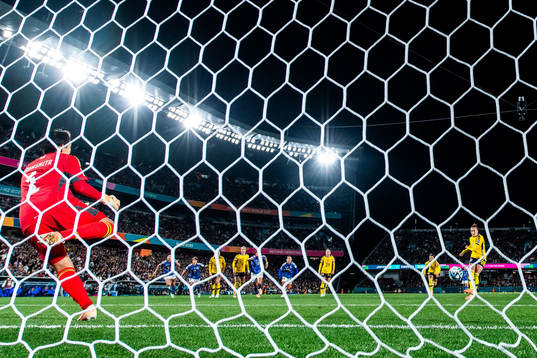 Filippa Angeldahl of Sweden scores 0-2