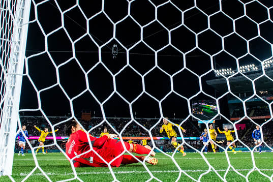 Filippa Angeldahl of Sweden celebrates