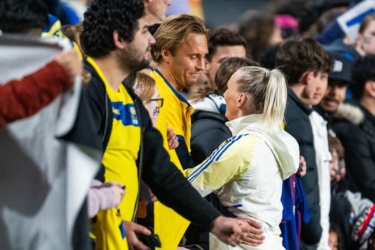 Stina Blackstenius of Sweden with boyfriend Erik Sundvall