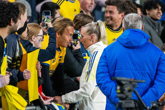 Stina Blackstenius of Sweden with boyfriend Erik Sundvall